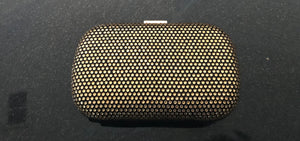 Gold Studded Black Evening Clutch by VRC