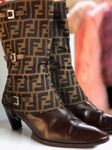 Vintage Fendi Monogram Boots