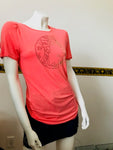 Versace Collection Peach Studded Monogram Dressy Tee