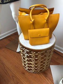 Céline Limited Edition Mustard Handbag With Mini Purse