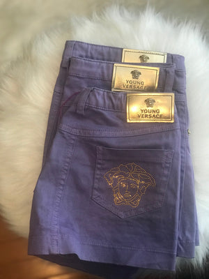 Young Versace Lavender Denim Skirts