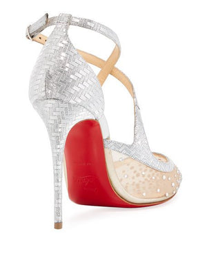 Christian Louboutin Twistissima Strass Strappy Red Sole Pump