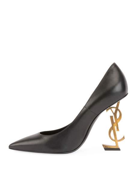 Yves Saint-Laurent Opyum 110 In Black Leather and Gold-Toned Monogram.