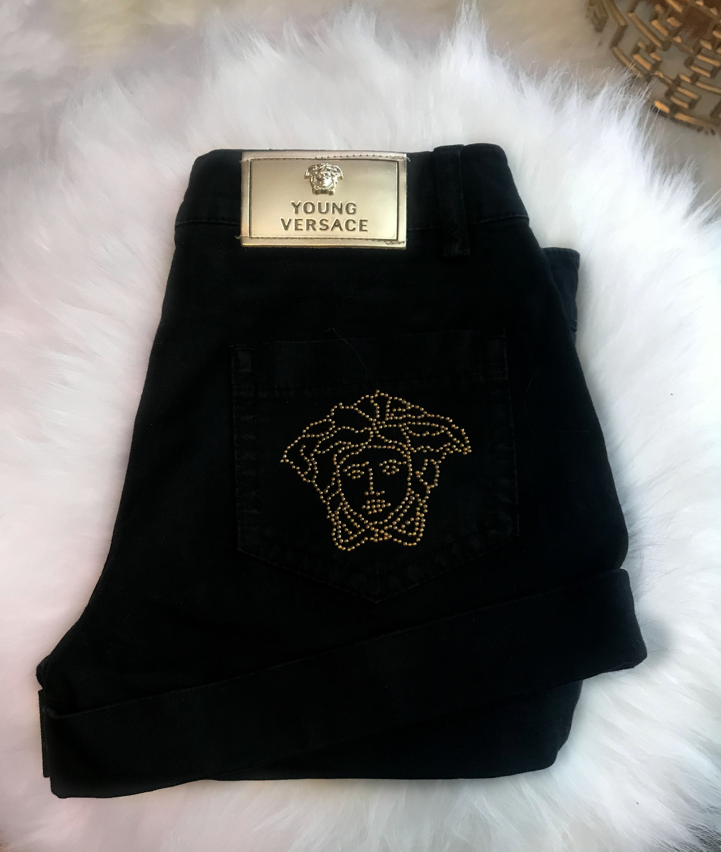 Young Versace Black Shorts Bermuda