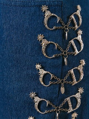 Christian Dior Vintage Logo Chain Embellished Skirt