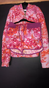Young Versace Peach Floral Spa Zip Up Hoodie