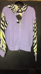 Versace Lilac and Lime Zip Up Hoodie Sweater